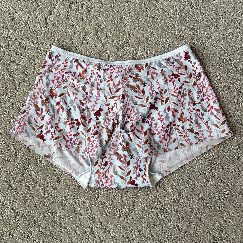 Soma Vanishing Edge Microfiber Boy Short Panty Foraged Stems Blue Mist Sm NWT